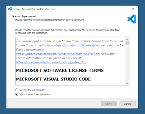 Master instance VSCode installation